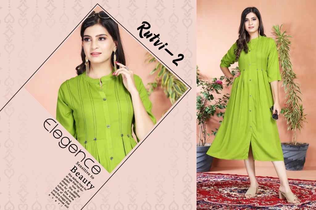 Rutvi 01 Latest Fancy Designer Ethnic Wear Rayon Anarkali Kurti Collection